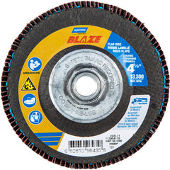 ‎4-1/2 × 5/8 - 11″ Blaze Fiberglass HD Flat Flap Disc Type 27 60 Grit R980P Premium Ceramic Alumina - Exact Tooling