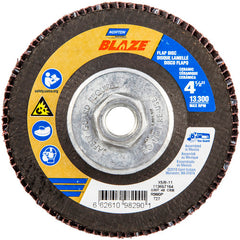 ‎4-1/2 × 5/8 - 11″ Blaze Fiberglass HD Flat Flap Disc Type 27 40 Grit R980P Premium Ceramic Alumina - Exact Tooling