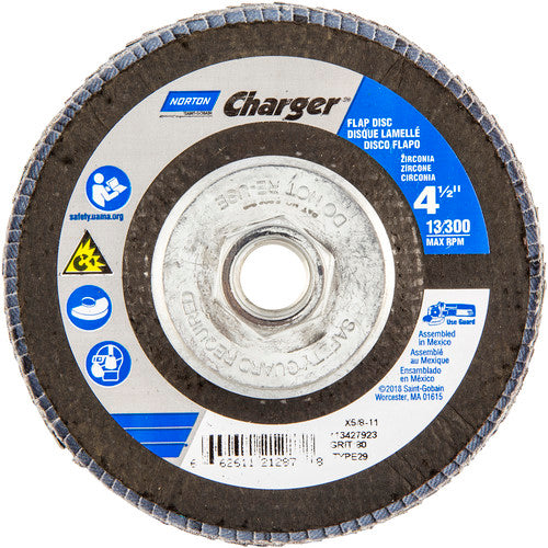 ‎4-1/2″ × 1/4″ × 5/8″ Charger R822 Flap Disc Type 29 Conical 80 Grit - Exact Tooling