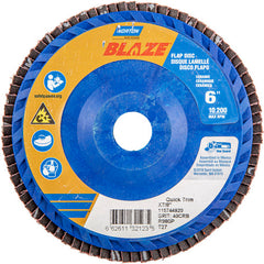 6 × 7/8″ Blaze Plastic Flat Flap Disc Type 27 40 Grit R980P Premium Ceramic Alumina - Exact Tooling