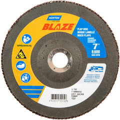 7 × 7/8″ Blaze Fiberglass HD Flat Flap Disc Type 27 60 Grit R980P Premium Ceramic Alumina - Exact Tooling
