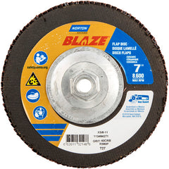 ‎7 × 5/8 - 11″ Blaze Fiberglass HD Flat Flap Disc Type 27 40 Grit R980P Premium Ceramic Alumina - Exact Tooling