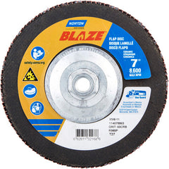 ‎7 × 5/8 - 11″ Blaze Fiberglass HD Flat Flap Disc Type 27 60 Grit R980P Premium Ceramic Alumina - Exact Tooling