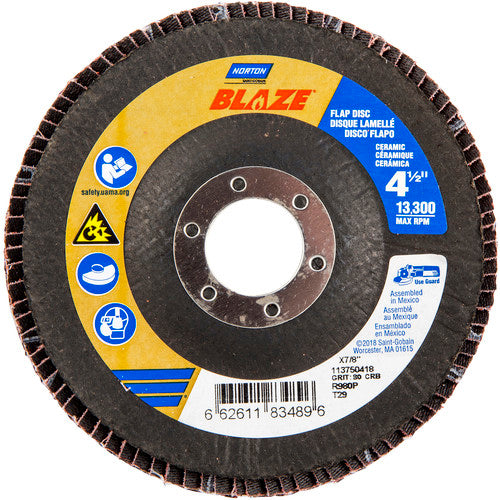 ‎4-1/2″ × 1/4″ × 7/8″ SG Blaze R980P Flap Disc Type 29 Conical 80 Grit - Exact Tooling