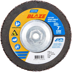 ‎7 × 5/8 - 11″ Blaze Fiberglass Conical Flap Disc Type 29 36 Grit R980P Premium Ceramic Alumina - Exact Tooling