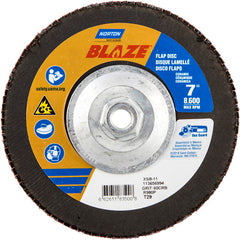 ‎7 × 5/8 - 11″ Blaze Fiberglass Conical Flap Disc Type 29 60 Grit R980P Premium Ceramic Alumina - Exact Tooling