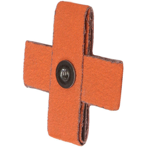 2″ × 2″ × 3/4″ Cross Pad 8-Ply 120 Grit 8-32 Eyelet Ceramic Alumina - Exact Tooling