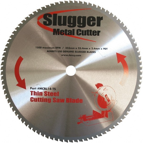 Fein - 14" Diam, 1" Arbor Hole Diam, 90 Tooth Wet & Dry Cut Saw Blade - Carbide-Tipped, Standard Round Arbor - Exact Tooling