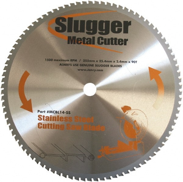 Fein - 14" Diam, 1" Arbor Hole Diam, 90 Tooth Wet & Dry Cut Saw Blade - Carbide-Tipped, Standard Round Arbor - Exact Tooling