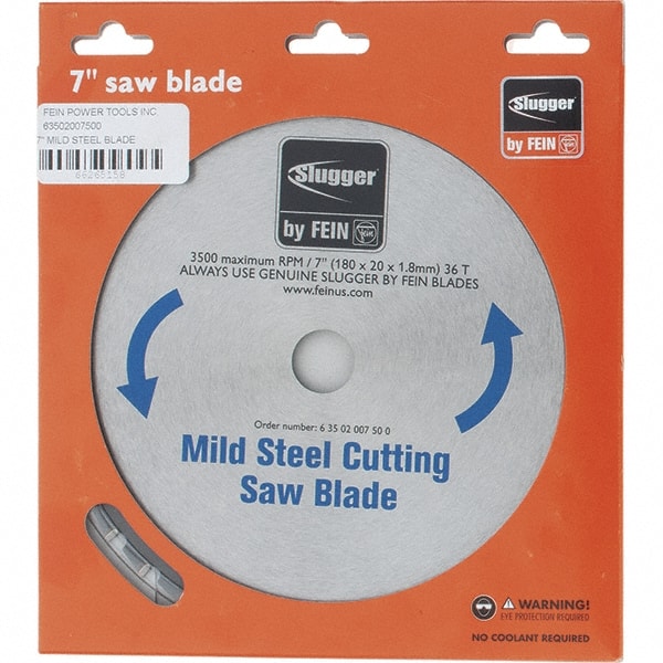 Fein - 7" Diam, 0.7874" Arbor Hole Diam, 36 Tooth Wet & Dry Cut Saw Blade - Carbide-Tipped, Standard Round Arbor - Exact Tooling