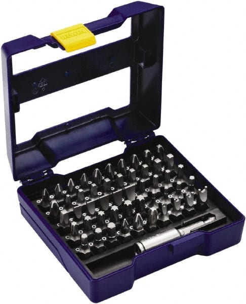 Irwin - 51 Piece, 1/4" Drive Screwdriver Insert Bit Set - #1 to #3 Phillips, 0.05 to 1/4" Hex, 1.27 to 10mm Hex, T10 to T40 Torx, #1 to #3 Square Recess - Exact Tooling