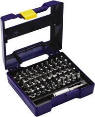 Irwin - 51 Piece, 1/4" Drive Screwdriver Insert Bit Set - #1 to #3 Phillips, 0.05 to 1/4" Hex, 1.27 to 10mm Hex, T10 to T40 Torx, #1 to #3 Square Recess - Exact Tooling