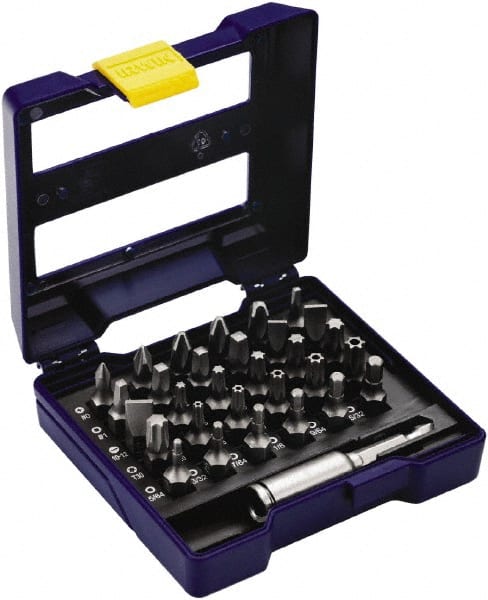 Irwin - 31 Piece, 1/4" Drive Screwdriver Insert Bit Set - #1 to #3 Phillips, 0.05 to 1/4" Hex, 1.27 to 10mm Hex, T10 to T30 Torx, #1 to #3 Square Recess - Exact Tooling