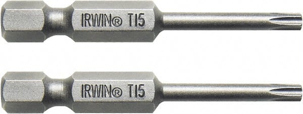 Irwin - 3 Piece, Torx Handle, Power Bit Set - 0.05 to 1/4" Hex, 1/4" Hex Drive - Exact Tooling