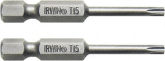 Irwin - 3 Piece, Torx Handle, Power Bit Set - 0.05 to 1/4" Hex, 1/4" Hex Drive - Exact Tooling