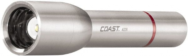 Coast Cutlery - White LED Bulb, 340 Lumens, Industrial/Tactical Flashlight - Silver Stainless Steel Body, 3 AA Batteries Included - Exact Tooling