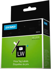 Dymo - 15/16" Wide x 15/16" Long, White Price Tag - For DYMO LabelWriter Printers - Exact Tooling