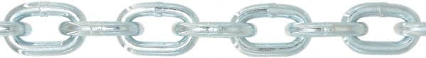 Value Collection - 1/4" Welded Proof Coil Chain - 1,300 Lb Capacity, Grade 30, 141' Long, Zinc Plated Finish - Exact Tooling