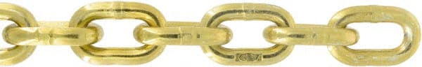 Value Collection - 1/4" Welded Transport Chain - 3,150 Lb Capacity, Grade 70, 150' Long, Yellow Chromate Zinc Finish - Exact Tooling
