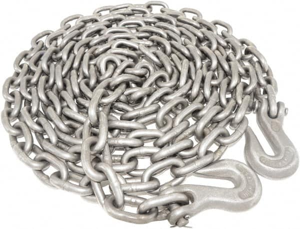 Value Collection - 3/8" Welded Tie Down Chain - 5,400 Lb Capacity, Grade 43, Self-Colored Finish - Exact Tooling