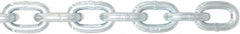 Value Collection - 3/8" Welded High Test Chain - 5,400 Lb Capacity, Grade 40, 75' Long, Zinc Plated Finish - Exact Tooling
