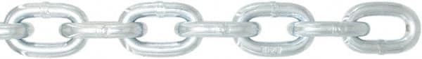 Value Collection - 1/4" Welded High Test Chain - 2,800 Lb Capacity, Grade 40, 150' Long, Zinc Plated Finish - Exact Tooling