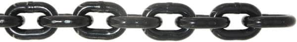 Value Collection - 9/32" Welded Alloy Chain - 3,500 Lb Capacity, Grade 80, 25' Long, Black Lacquer Finish - Exact Tooling