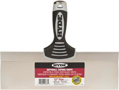 Hyde Tools - 12" Wide Flexible Blade Stainless Steel Joint Knife - Flexible, Plastic Overmold Handle - Exact Tooling