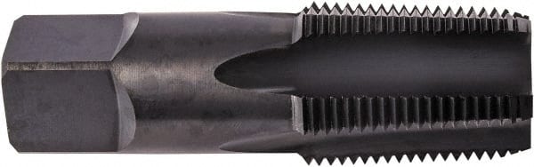 Union Butterfield - 3/8-18 NPT Thread, 4 Flute Standard Pipe Tap - 2-9/16" OAL, 1-1/16" Thread Length, 0.7" Shank Diam, Oxide Finish, High Speed Steel - Exact Tooling