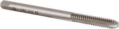 Union Butterfield - #6-32 UNC, 2 Flute, Bright Finish, High Speed Steel Spiral Point Tap - Bottoming Chamfer, Right Hand Thread, 2" OAL, 11/16" Thread Length, 0.141" Shank Diam, 2B/3B Class of Fit, Series 1534NR - Exact Tooling