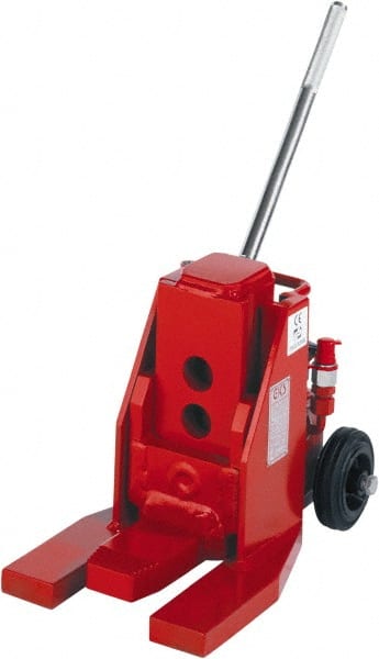 GKS - 5 Ton Capacity Fork Lift Jack - 1.2" to 15.9" High, 5-1/2" Piston Stroke - Exact Tooling