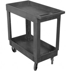 Wesco Industrial Products - 500 Lb Capacity, 17-3/8" Wide x 34-1/4" Long x 32-1/2" High Service Cart - 2 Shelf, Plastic, TPR Casters - Exact Tooling