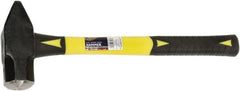 Ability One - 4 Lb Head Forged Steel Cross Pein Hammer - Fiberglass Handle with Grip, 1-3/4" Face Diam, 16" OAL - Exact Tooling