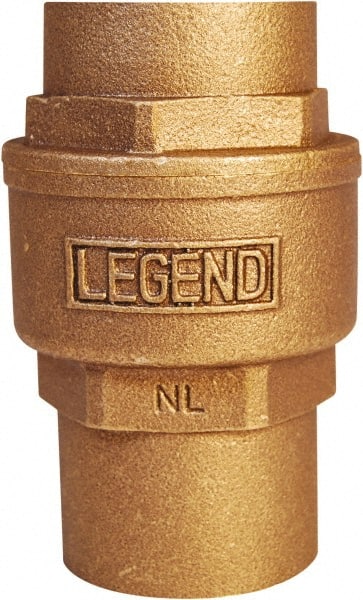 Legend Valve - 1" Lead Free Bronze Check Valve - Inline, C x C Sweat, 250 WOG - Exact Tooling