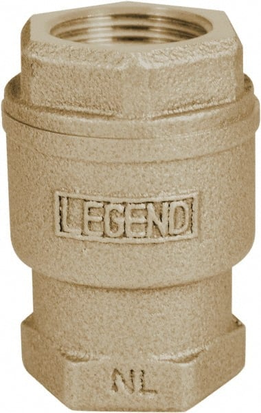 Legend Valve - 1" Lead Free Bronze Check Valve - Inline, FNPT x FNPT, 250 WOG - Exact Tooling