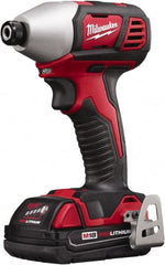 Milwaukee Tool - 18 Volt, 1/4" Drive, 125 Ft/Lb Torque, Cordless Impact Driver - Pistol Grip Handle, 2750 RPM, 2 Lithium-Ion Batteries Included - Exact Tooling