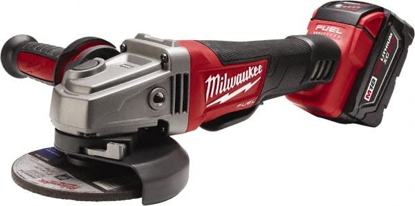 Milwaukee Tool - 4-1/2 & 5" Wheel Diam, 8,500 RPM, Cordless Angle & Disc Grinder - 5/8-11 Spindle, 18 Volts - Exact Tooling