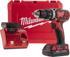 Milwaukee Tool - 18 Volt 1/2" Chuck Pistol Grip Handle Cordless Drill - 0-400 & 0-1800 RPM, Keyless Chuck, Reversible, 2 Lithium-Ion Batteries Included - Exact Tooling