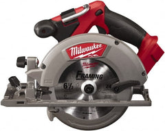 Milwaukee Tool - 18 Volt, 6-1/2" Blade, Cordless Circular Saw - 5,000 RPM, Lithium-Ion Batteries Not Included - Exact Tooling