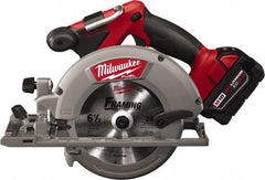 Milwaukee Tool - 18 Volt, 6-1/2" Blade, Cordless Circular Saw - 5,000 RPM, 1 Lithium-Ion Battery Included - Exact Tooling