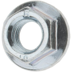 Value Collection - M8, 17.5mm Flange Diam, 8mm High, 12mm Across Flats, Flange Nut - Steel, Zinc-Plated Finish, JIS B 1190 - Exact Tooling
