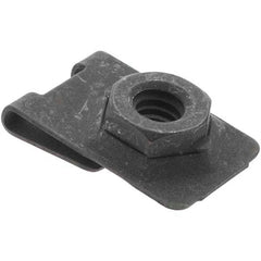 Value Collection - 1/4-20 Screw, 0.032 to 0.093" Thick, Spring Steel J Nut - 1/2" Center Edge, Black Phosphate Finish - Exact Tooling