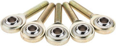 Value Collection - 1/4" ID, Male Spherical Rod End - 1/4-28, Steel with Steel Raceway - Exact Tooling
