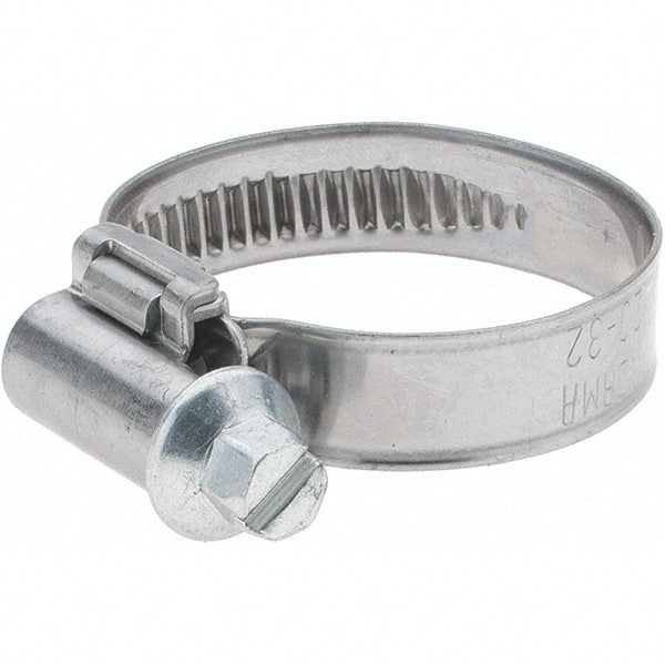 Value Collection - 20 to 32mm Diam, Stainless Steel Worm Drive Clamp - 9mm Wide - Exact Tooling