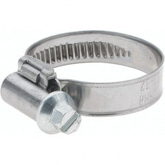 Value Collection - 20 to 32mm Diam, Stainless Steel Worm Drive Clamp - 9mm Wide - Exact Tooling