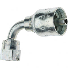 Parker - 1/2-20 Female JIC Steel Hydraulic Hose Female JIC Swivel & 90° Elbow - -4 Hose Size, 1/4" Hose Diam - Exact Tooling