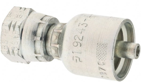 Parker - Female BSPP Steel Hydraulic Hose Swivel - -4 Hose Size, 1/4" Hose Diam - Exact Tooling