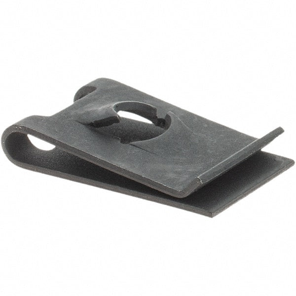 Value Collection - #10 Screw, 0.025 to 0.064" Thick, Spring Steel U Nut - Black Phosphate Finish - Exact Tooling