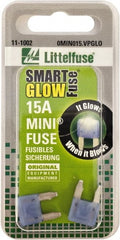 Value Collection - 15 Amp, 32 VDC, Automotive Fuse - 10.83" Long, Blue, Littlefuse MIN015 - Exact Tooling