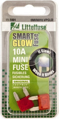 Value Collection - 10 Amp, 32 VDC, Automotive Fuse - 10.83" Long, Red, Littlefuse MIN010 - Exact Tooling